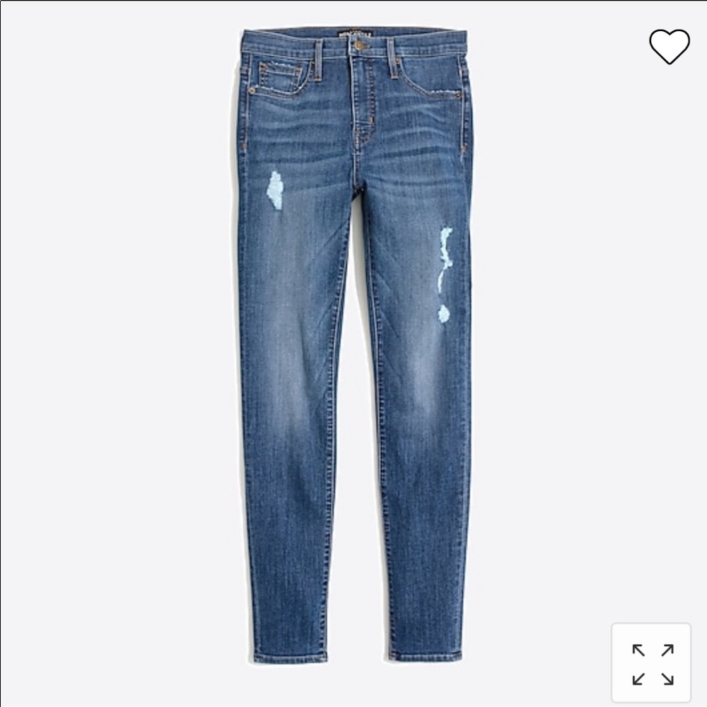 J. Crew 10" highest-rise skinny jean with distressed details